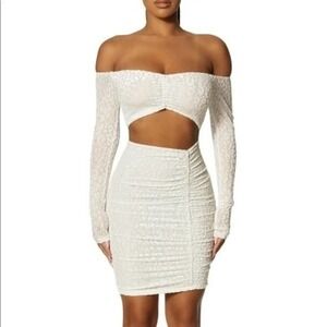 Naked Wardrobe Leopard Burnout Cutout Mini Dress